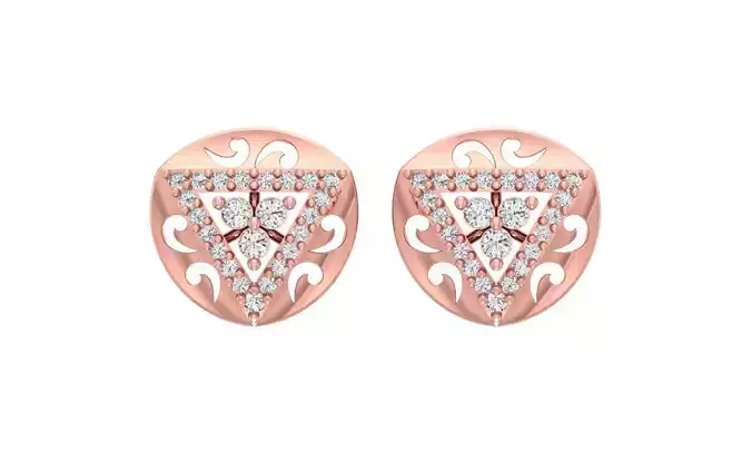 Women Stud Earrings 3dm STL OBJ FBX Renders Details