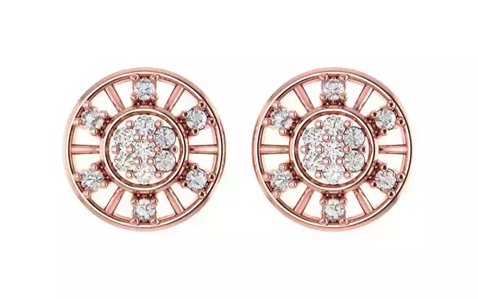 Women Stud Earrings 3dm STL OBJ FBX Renders Details