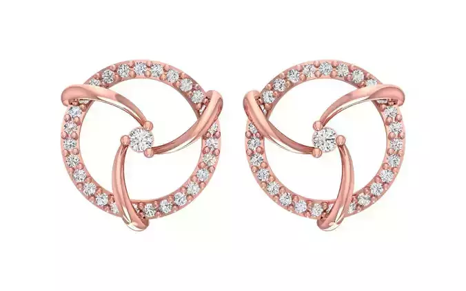 Women Stud Earrings 3dm STL OBJ FBX Renders Details