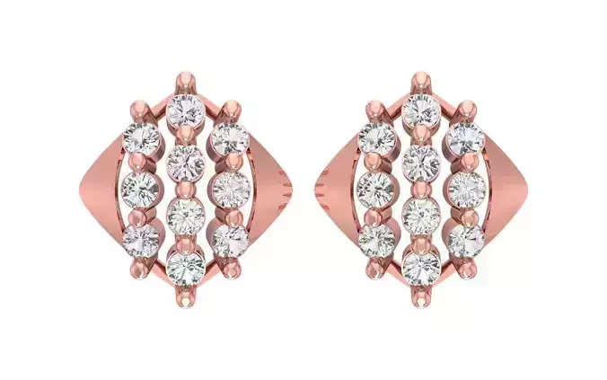 Women Stud Earrings 3dm STL OBJ FBX Renders Details