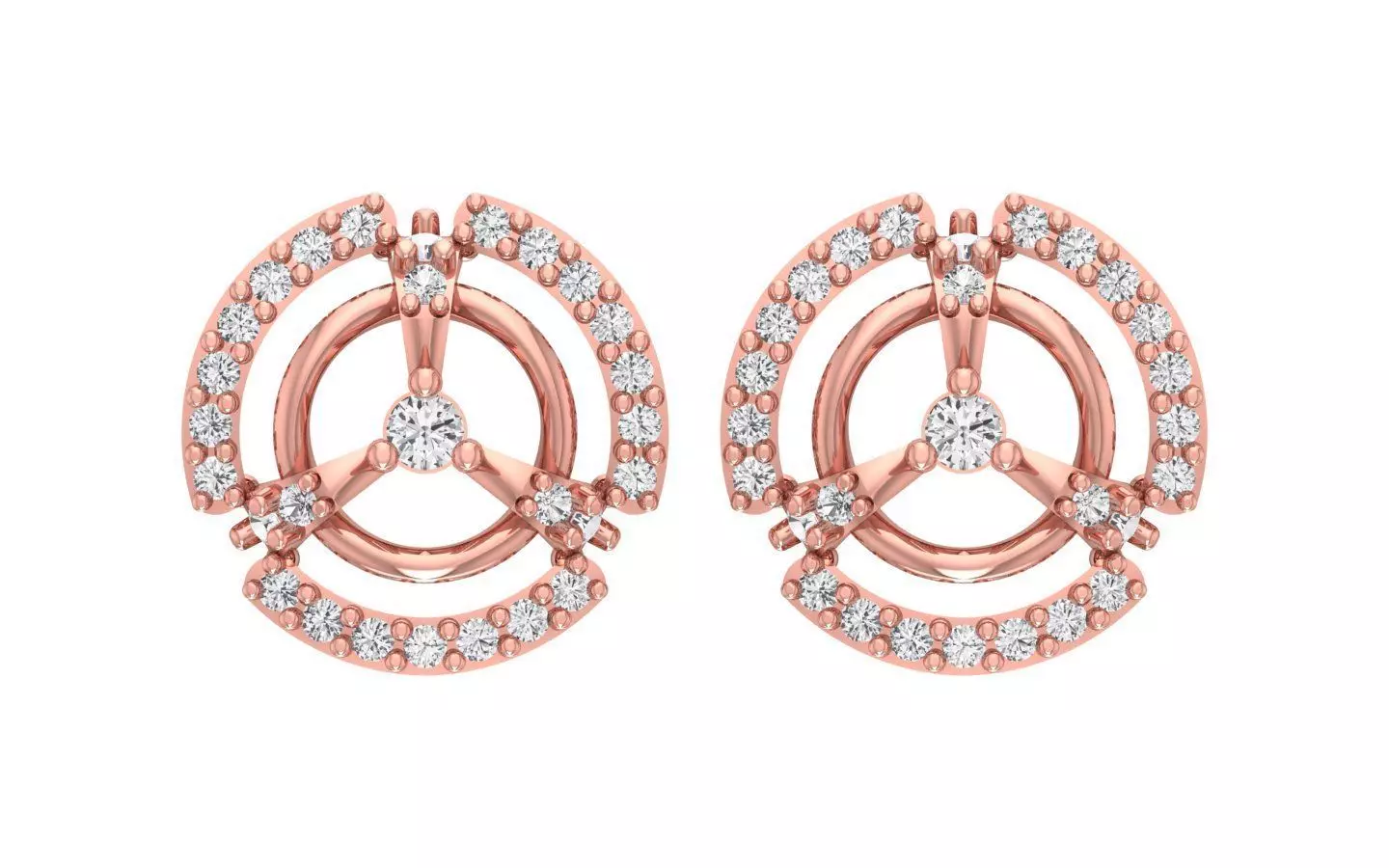 Women Stud Earrings 3dm STL OBJ FBX Renders Details 3D print model_0