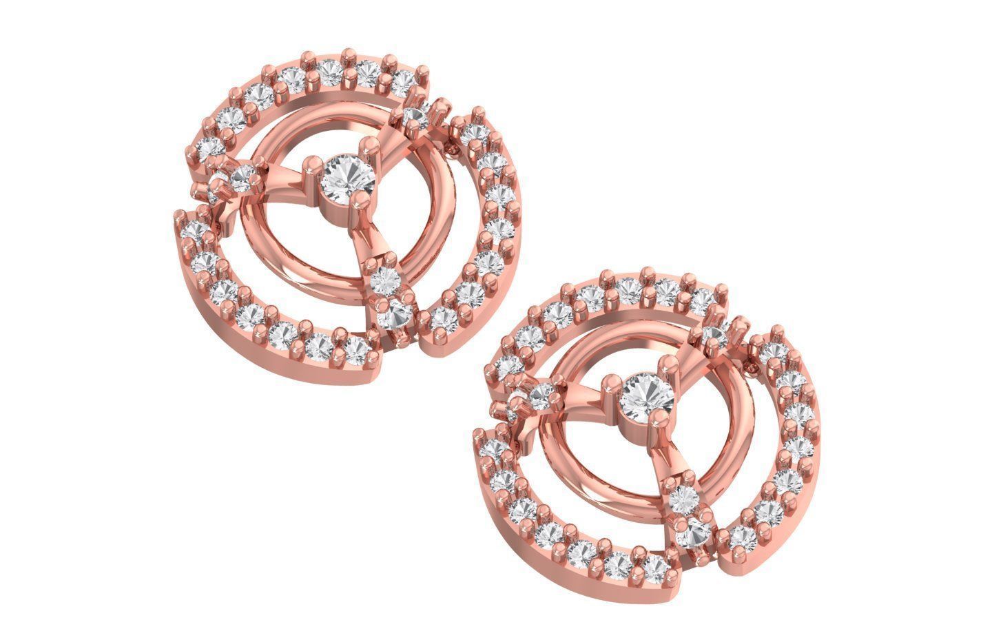 Women Stud Earrings 3dm STL OBJ FBX Renders Details 3D print model_1