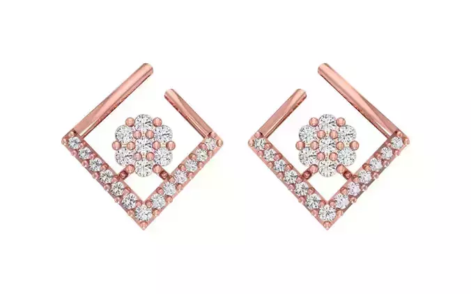 Women Stud Earrings 3dm STL OBJ FBX Renders Details
