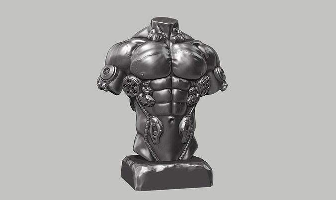 torso robotic sculpture a01 3d print model 3D print model
