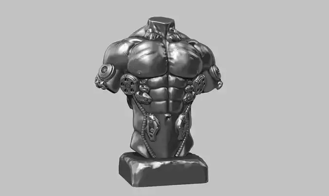 torso robotic sculpture a01 3d print model 3D print model
