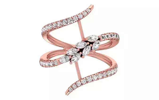 Marquise Pear Diamonds Ring