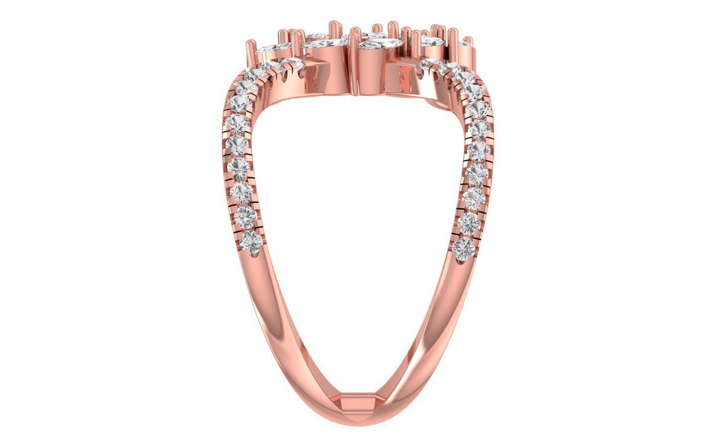 Marquise Pear Diamonds Ring 3D print model_1