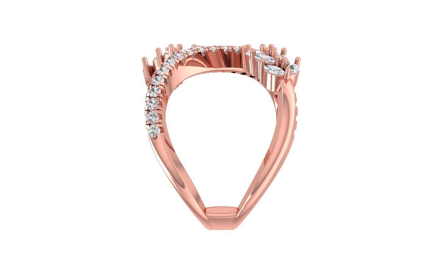 Marquise Pear Diamonds Ring 3D print model_2