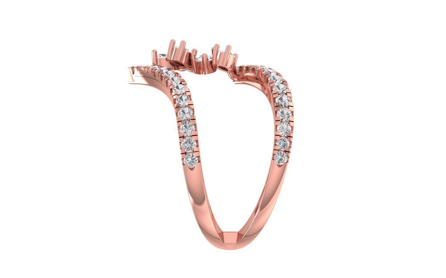 Marquise Pear Diamonds Ring 3D print model_2