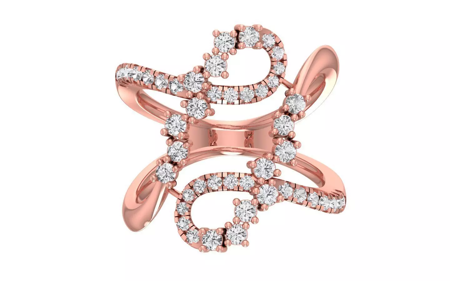 Marquise Pear Diamonds Ring 3D print model_0