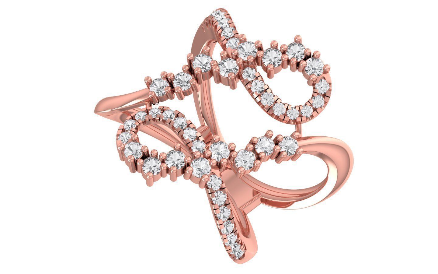 Marquise Pear Diamonds Ring 3D print model_2