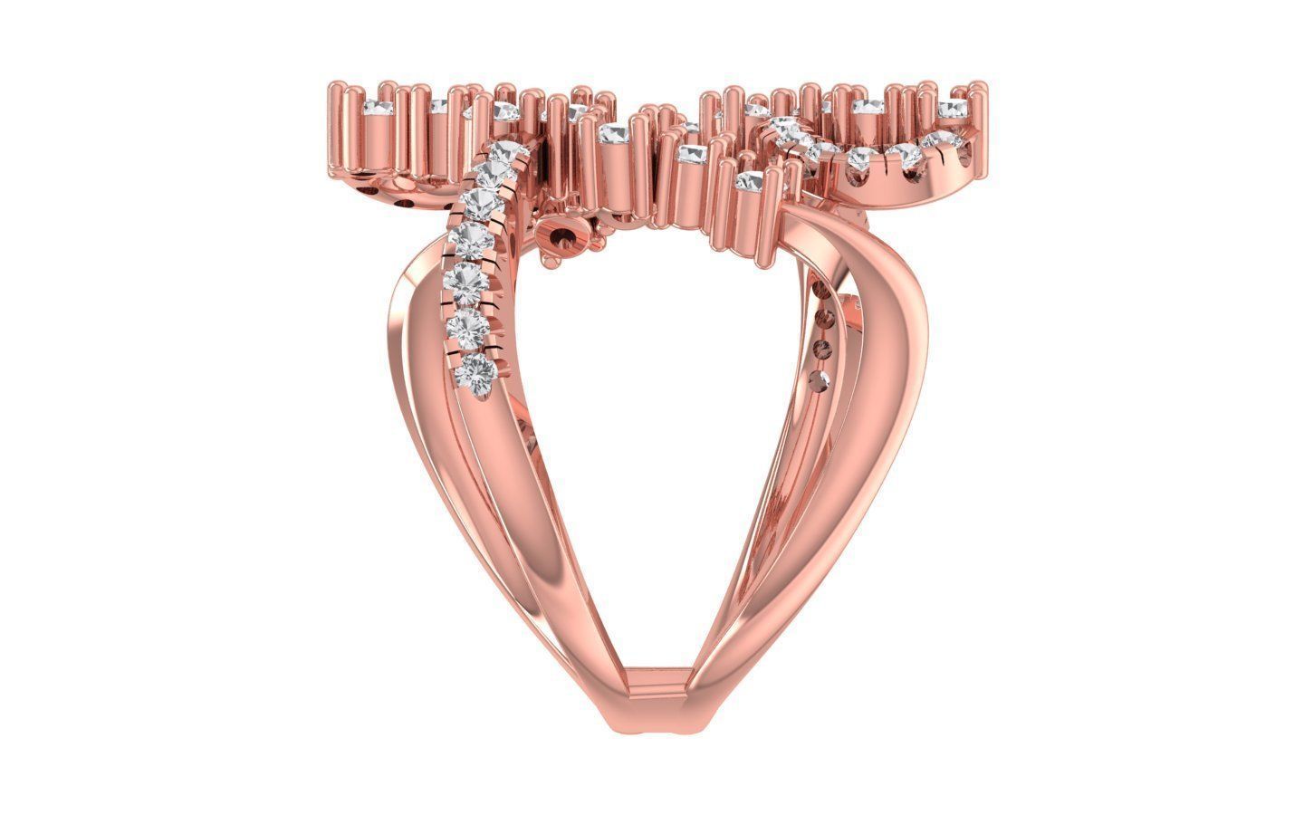 Marquise Pear Diamonds Ring 3D print model_1