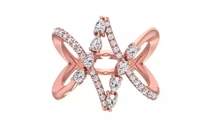 Marquise Pear Diamonds Ring