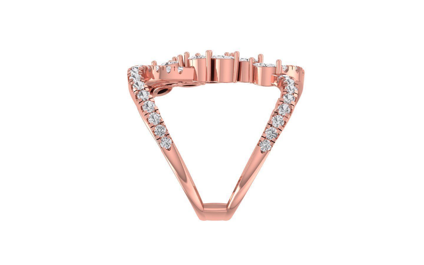 Marquise Pear Diamonds Ring 3D print model_1