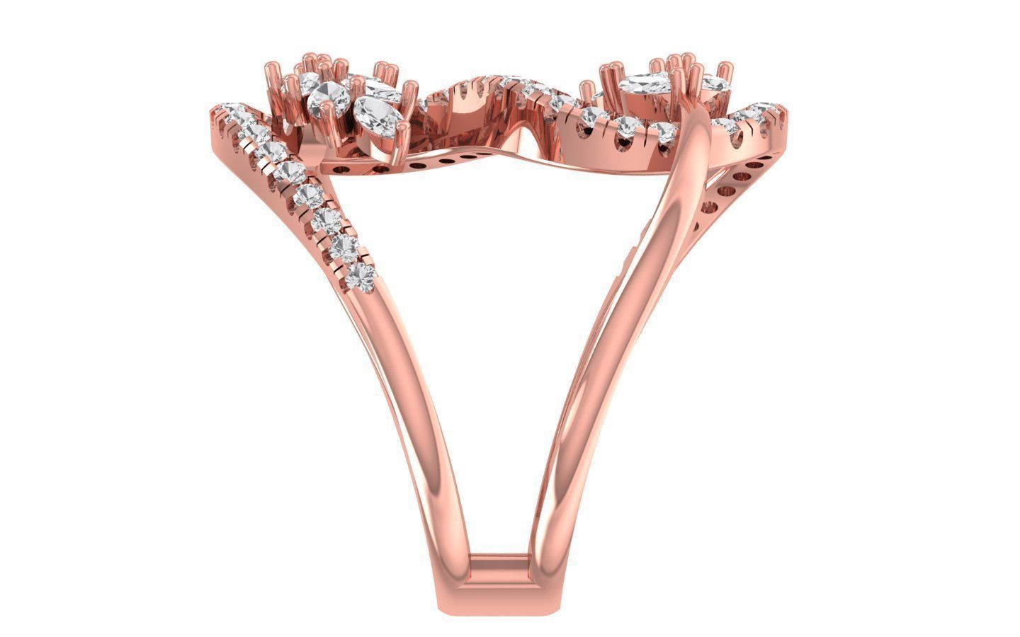 Pear Marquise Diamonds Ring 3D print model_1