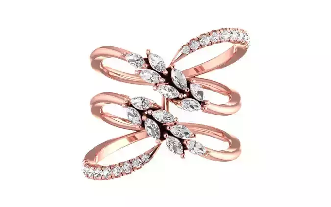 Pear Marquise Diamonds Ring