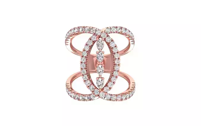 Pear Marquise Diamonds Ring