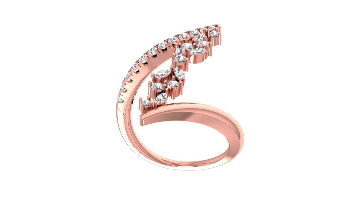Pear Marquise Diamonds Ring 3D print model_1