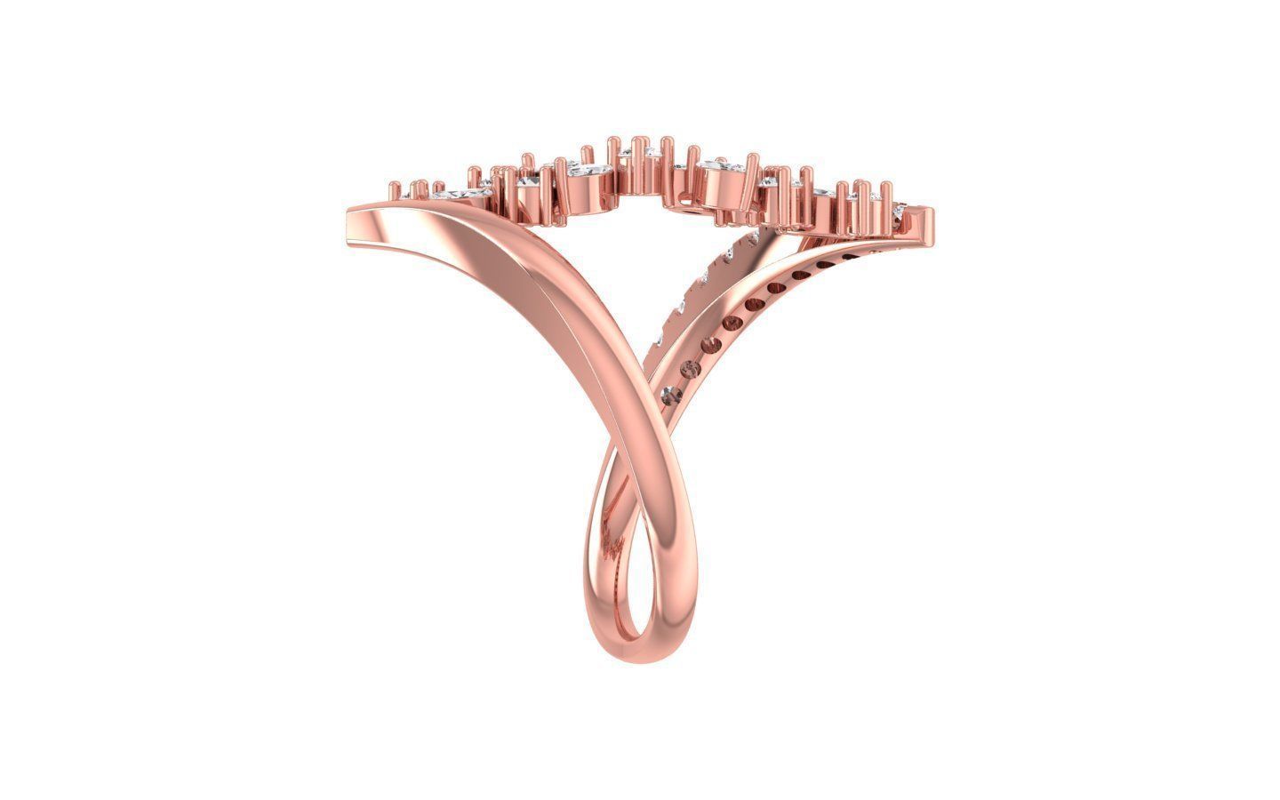 Pear Marquise Diamonds Ring 3D print model_2
