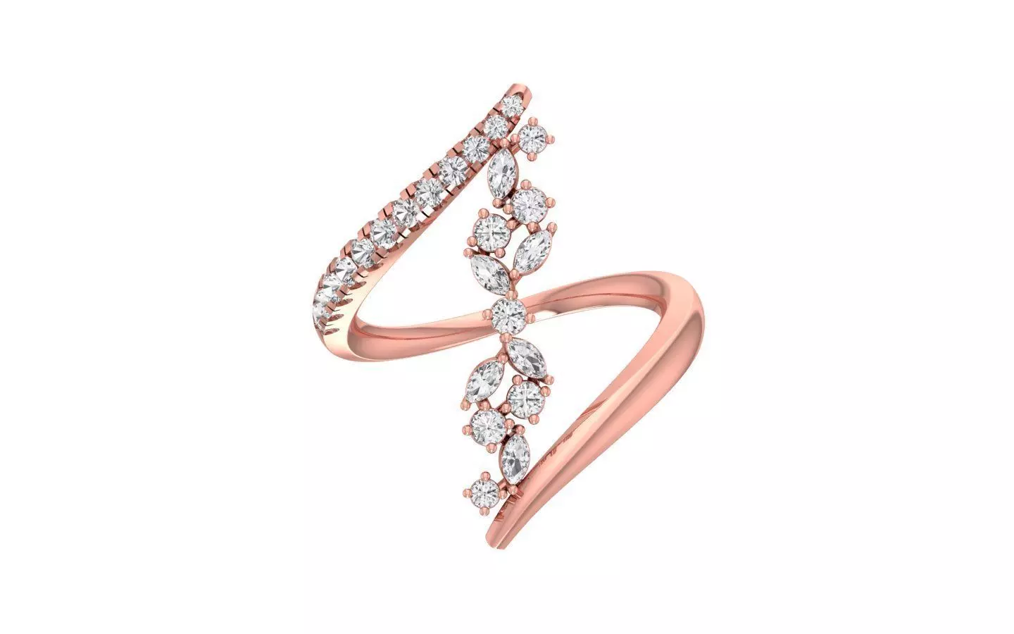 Pear Marquise Diamonds Ring 3D print model_0