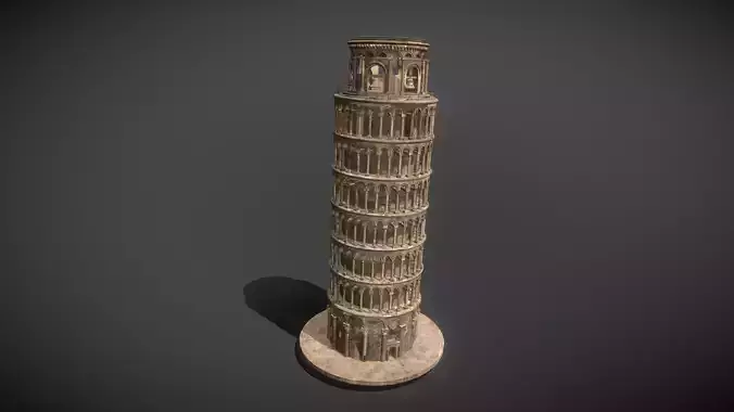 The Leaning Tower of Pisa Low-poly 3D model