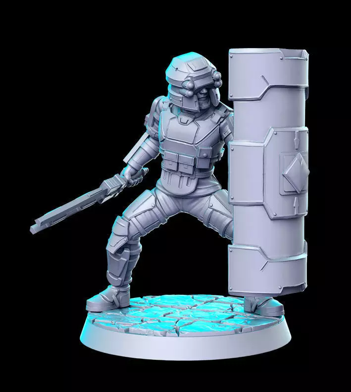 Shinra Riot Trooper Final Fantasy 32mm Pre-supported 3D print model_0
