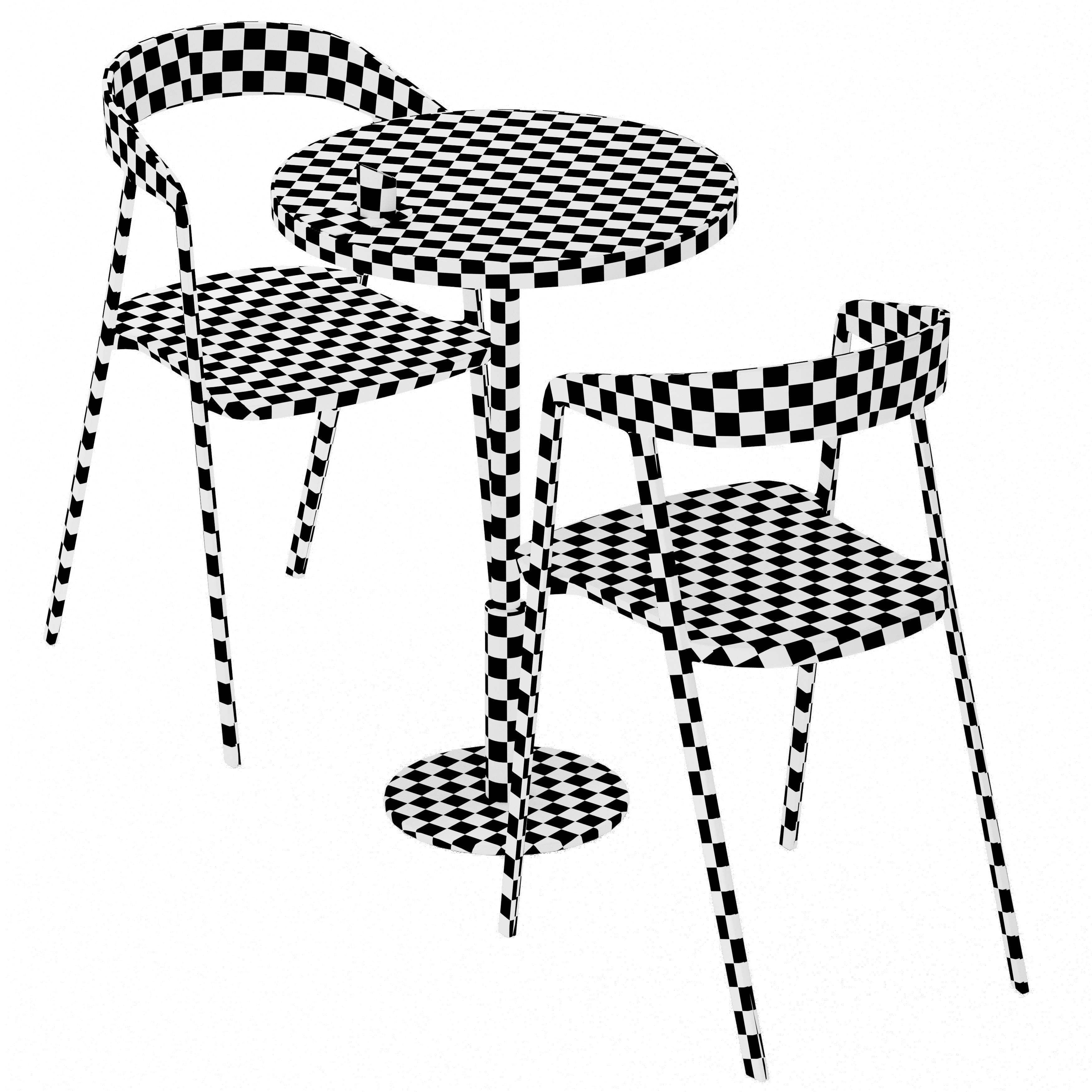 Cafe table and chair 01 Free 3D model_3