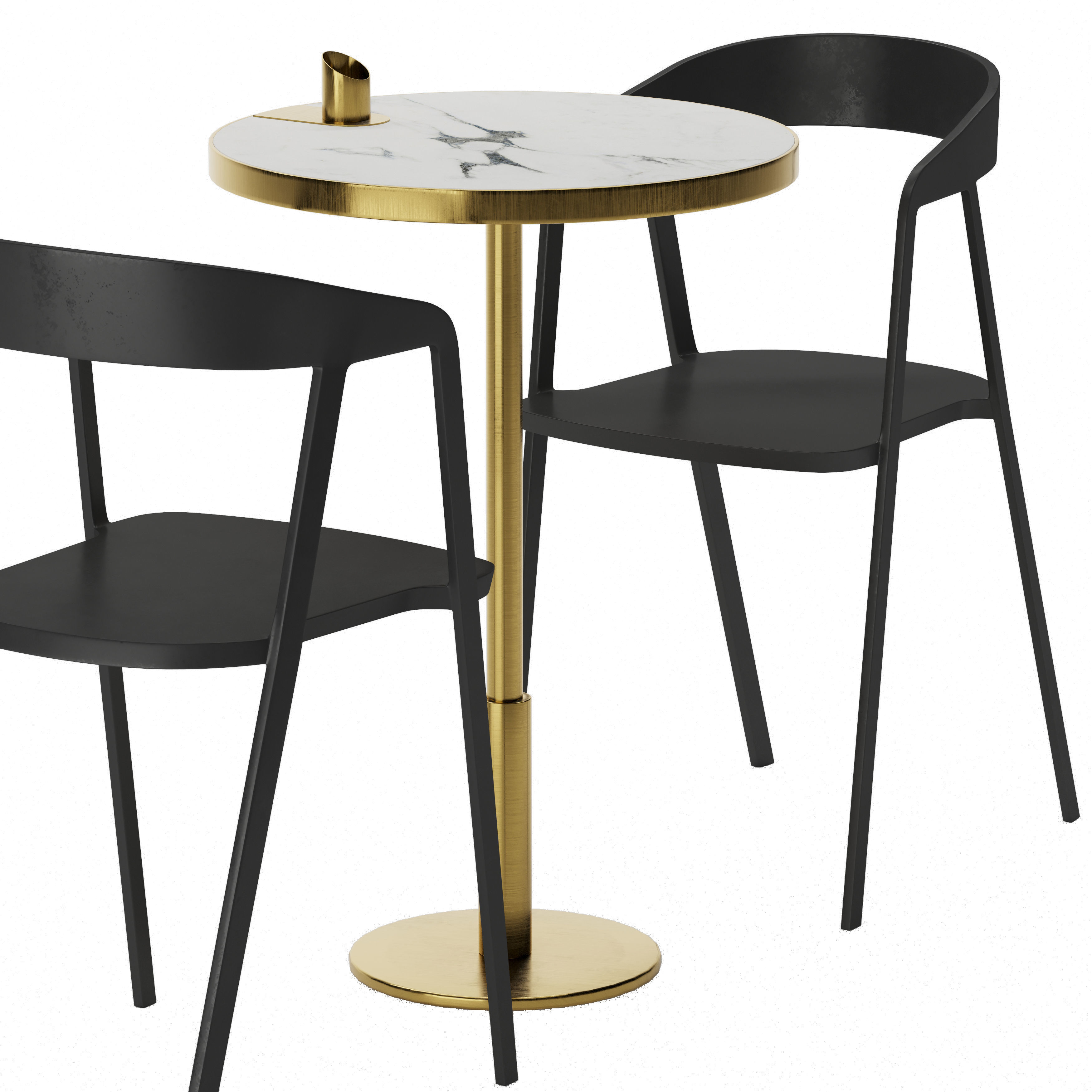 Cafe table and chair 01 Free 3D model_2