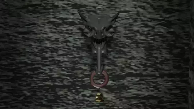 Door bell with sculpted dragon head