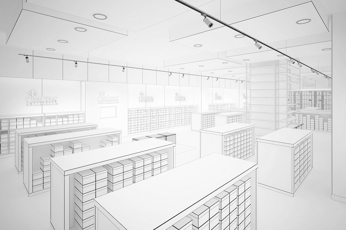 Shoe store interior 3D model_7