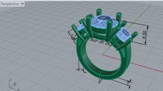 Decorative Setting Diamond Ring 1830 3D print model 3D print model_7