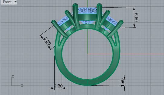 Decorative Setting Diamond Ring 1830 3D print model 3D print model_5
