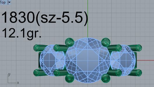 Decorative Setting Diamond Ring 1830 3D print model 3D print model_4
