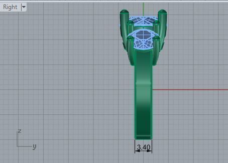 Decorative Setting Diamond Ring 1830 3D print model 3D print model_6