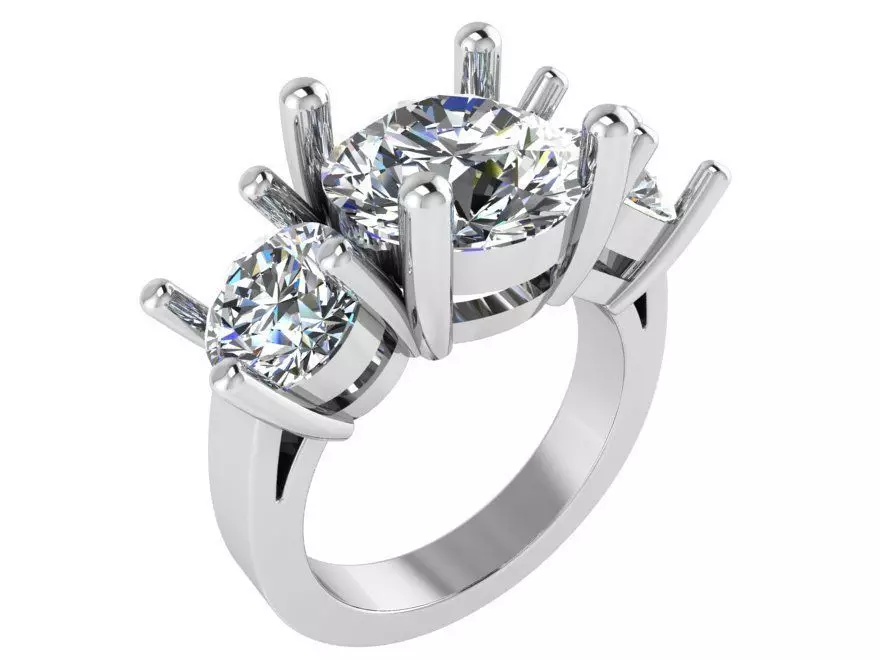 Decorative Setting Diamond Ring 1830 3D print model 3D print model_0