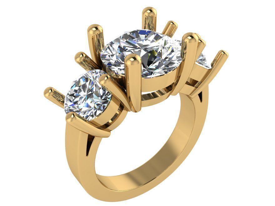 Decorative Setting Diamond Ring 1830 3D print model 3D print model_1
