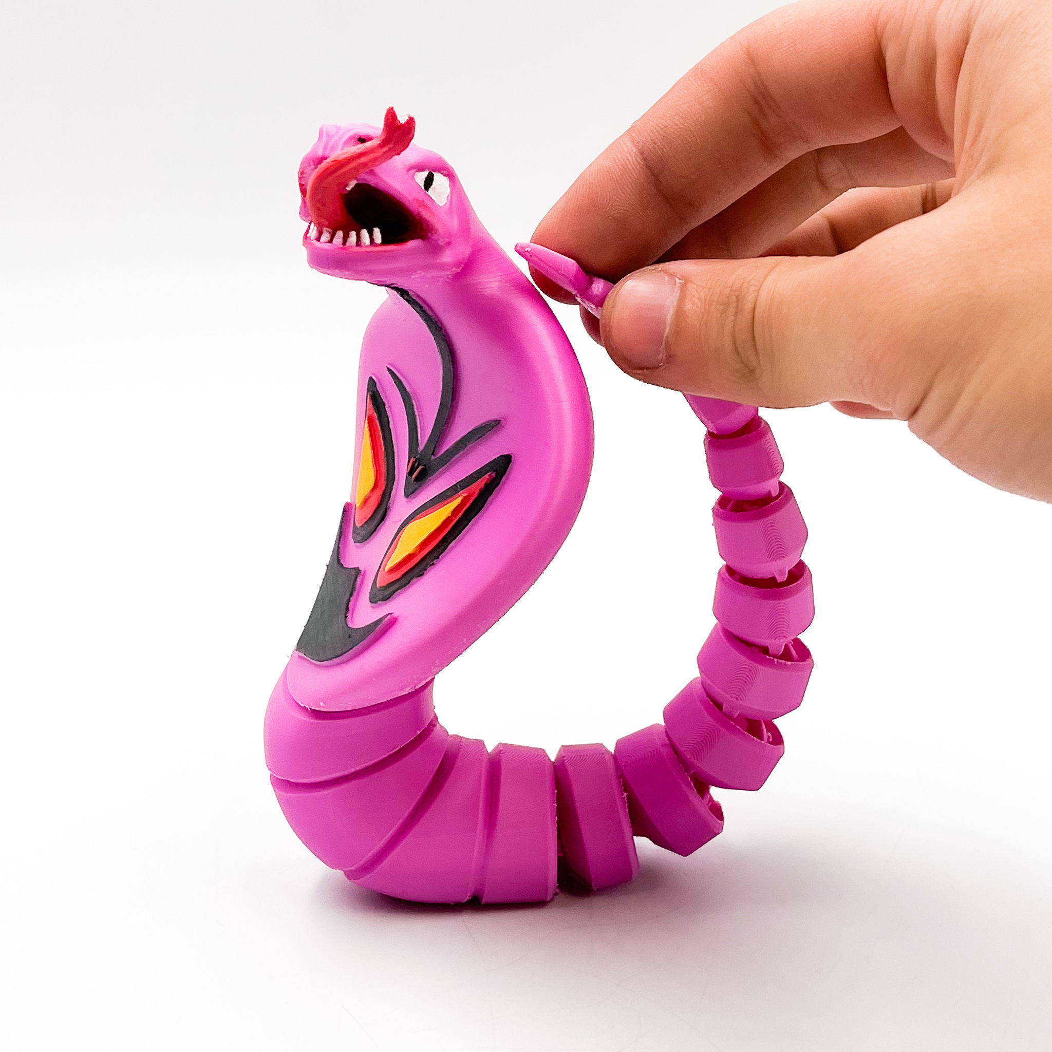 Pokemon Flexi Arbok articulated no supports snake cobra 3D print model_12
