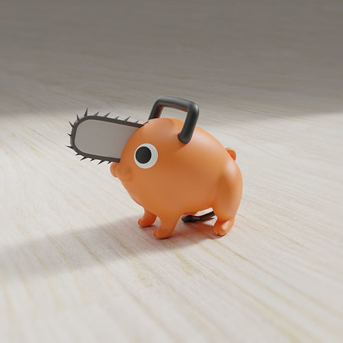 chainsaw man pochita 3d model Low-poly 3D model