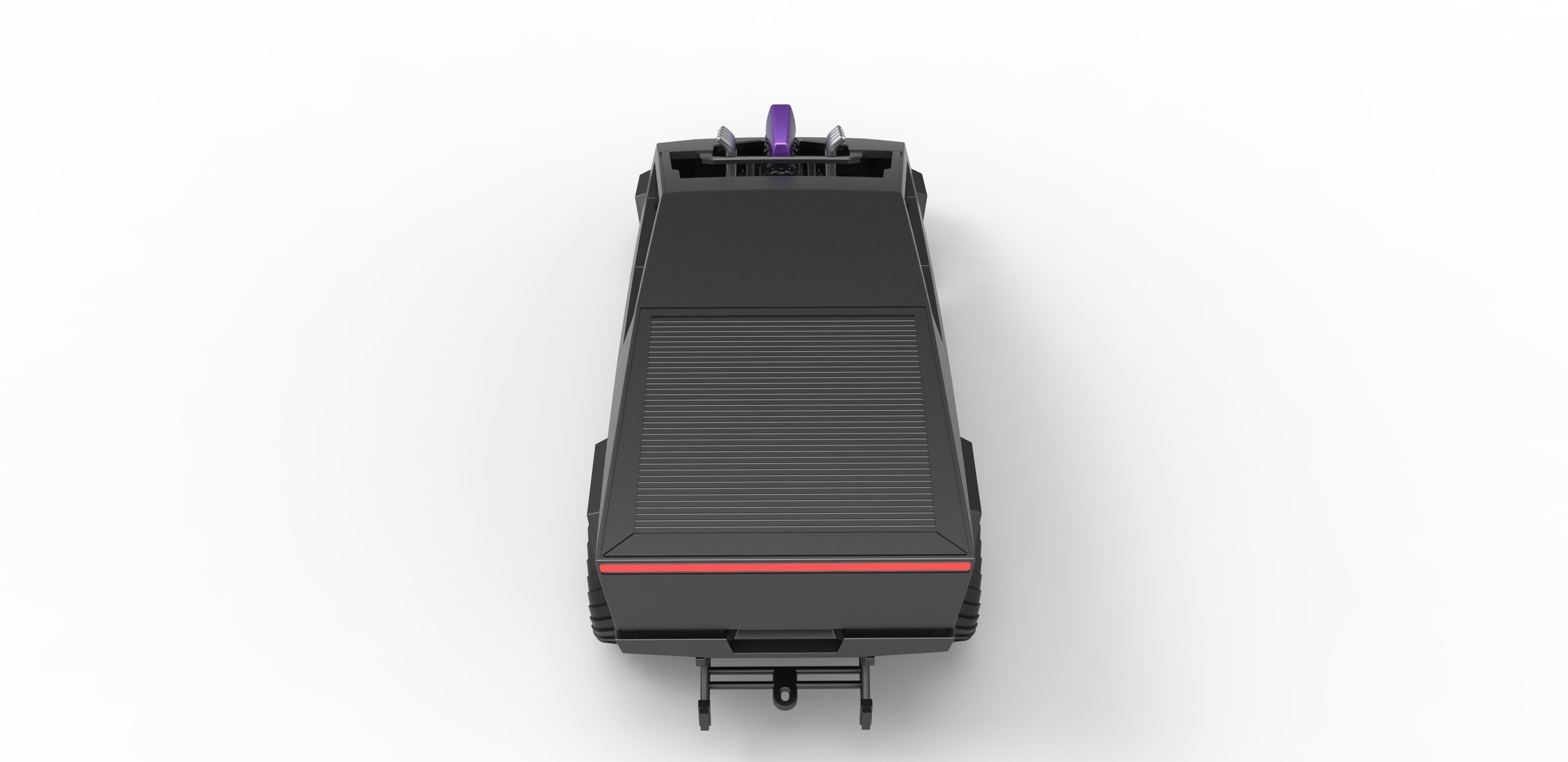 Tesla Cybertruck pulling truck 2wd Scale 1 to 25 3D print model_12