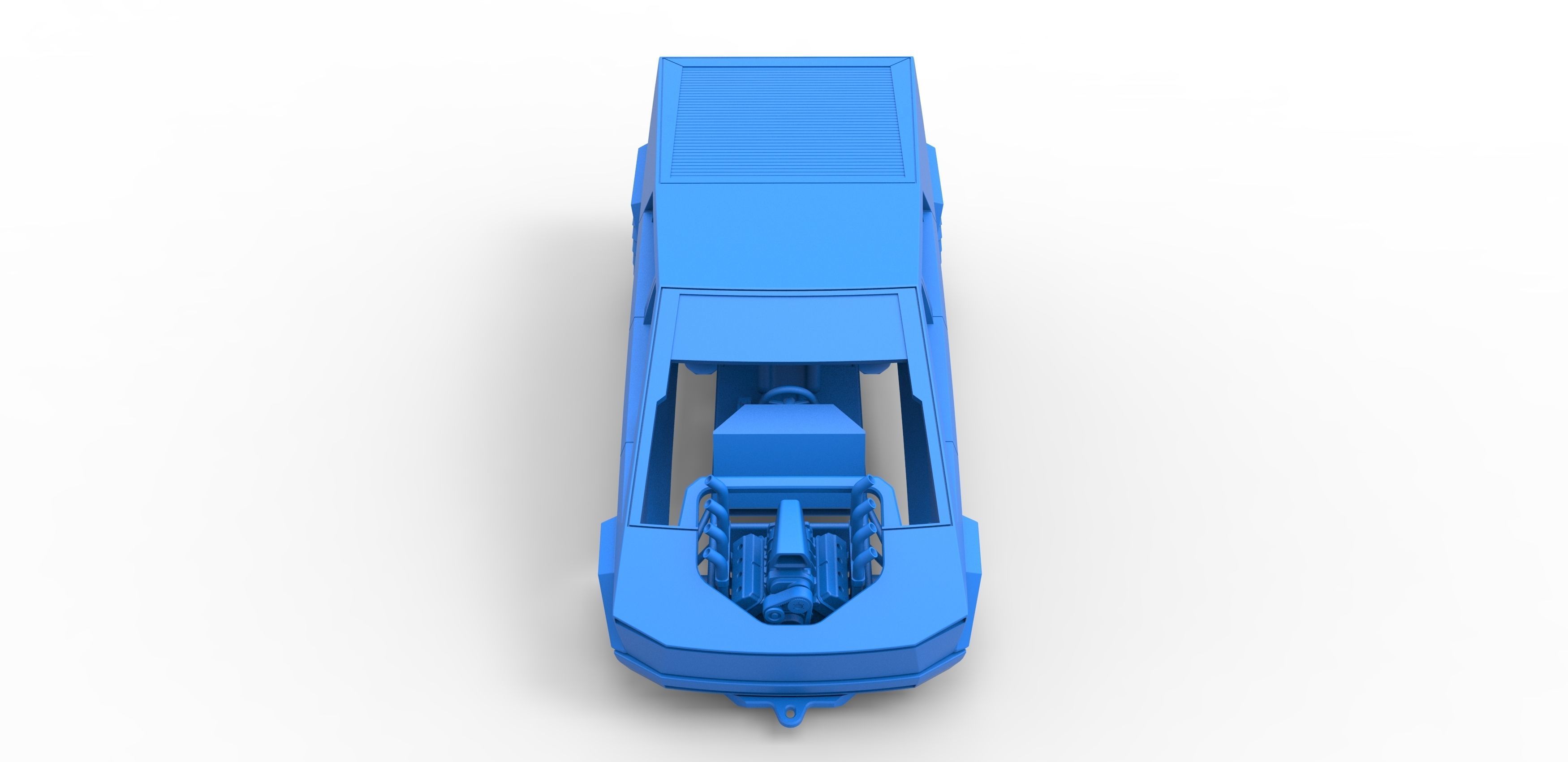 Tesla Cybertruck pulling truck 2wd Scale 1 to 25 3D print model_19