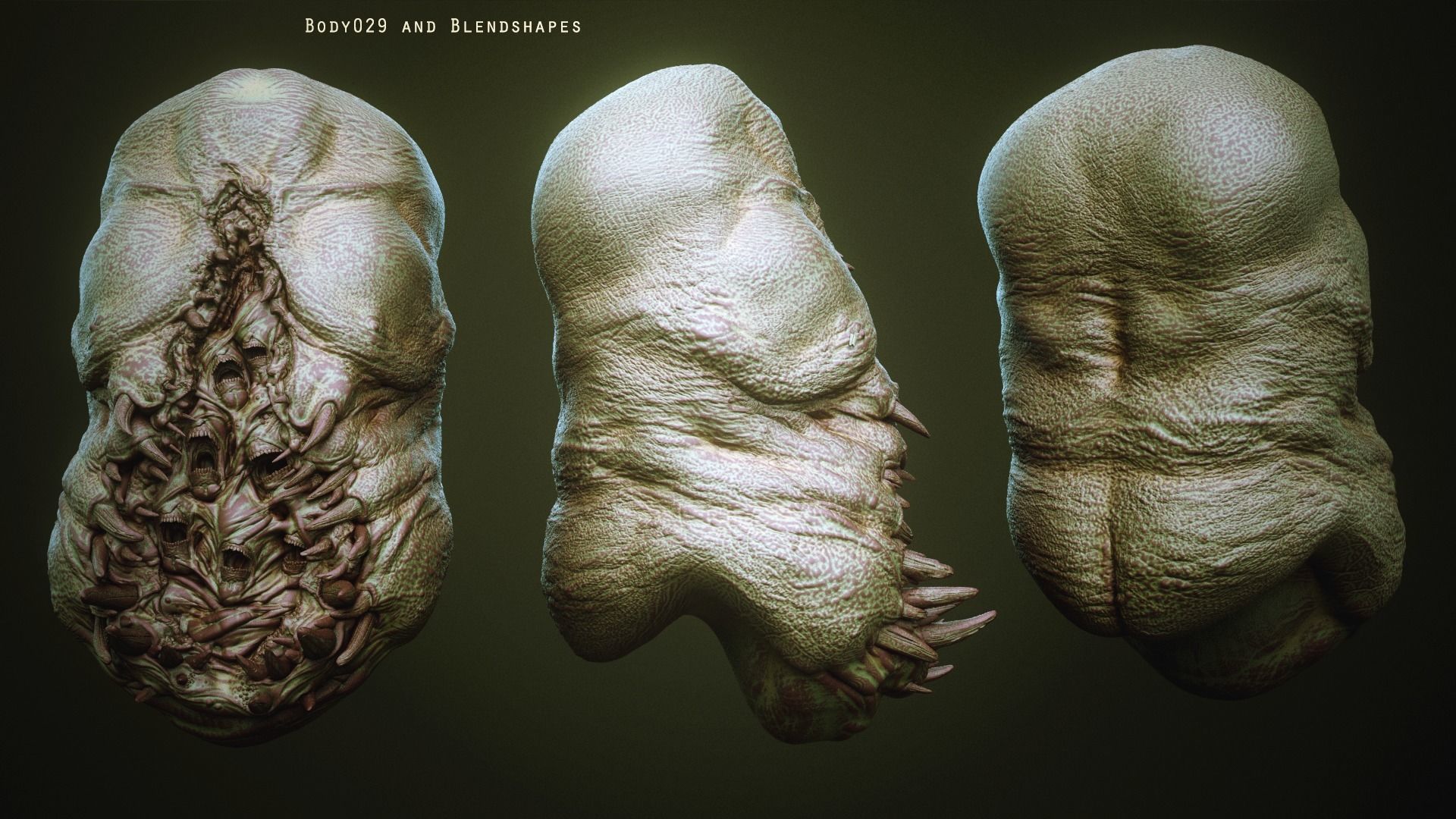 DEMON TORSOS 43 meshes with blendshapes 3D model_39
