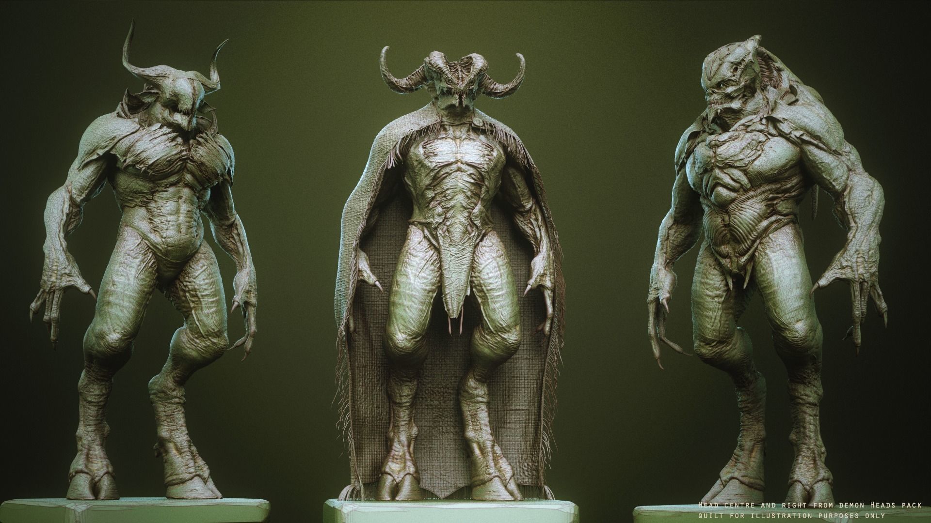 DEMON TORSOS 43 meshes with blendshapes 3D model_3