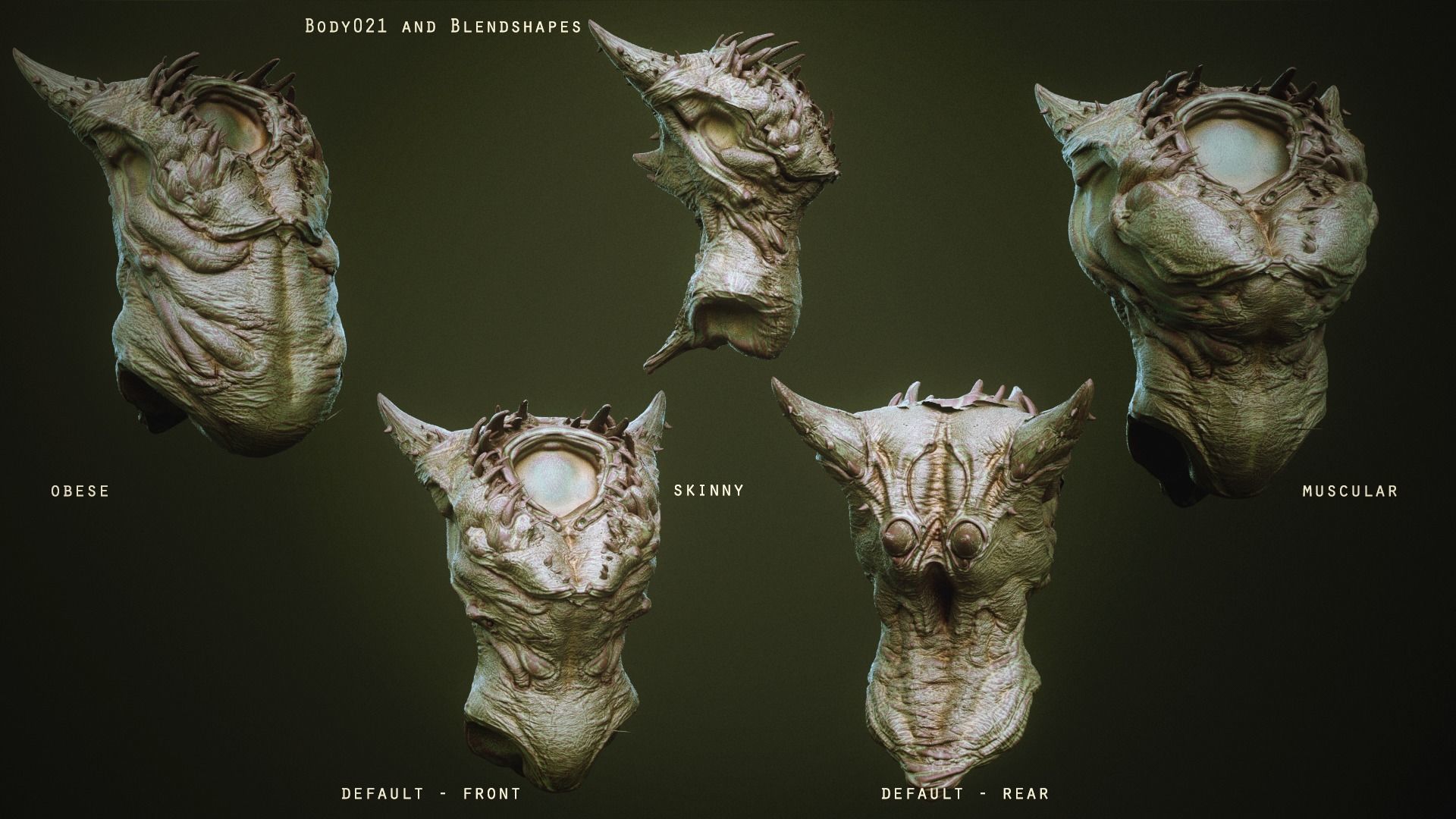 DEMON TORSOS 43 meshes with blendshapes 3D model_31