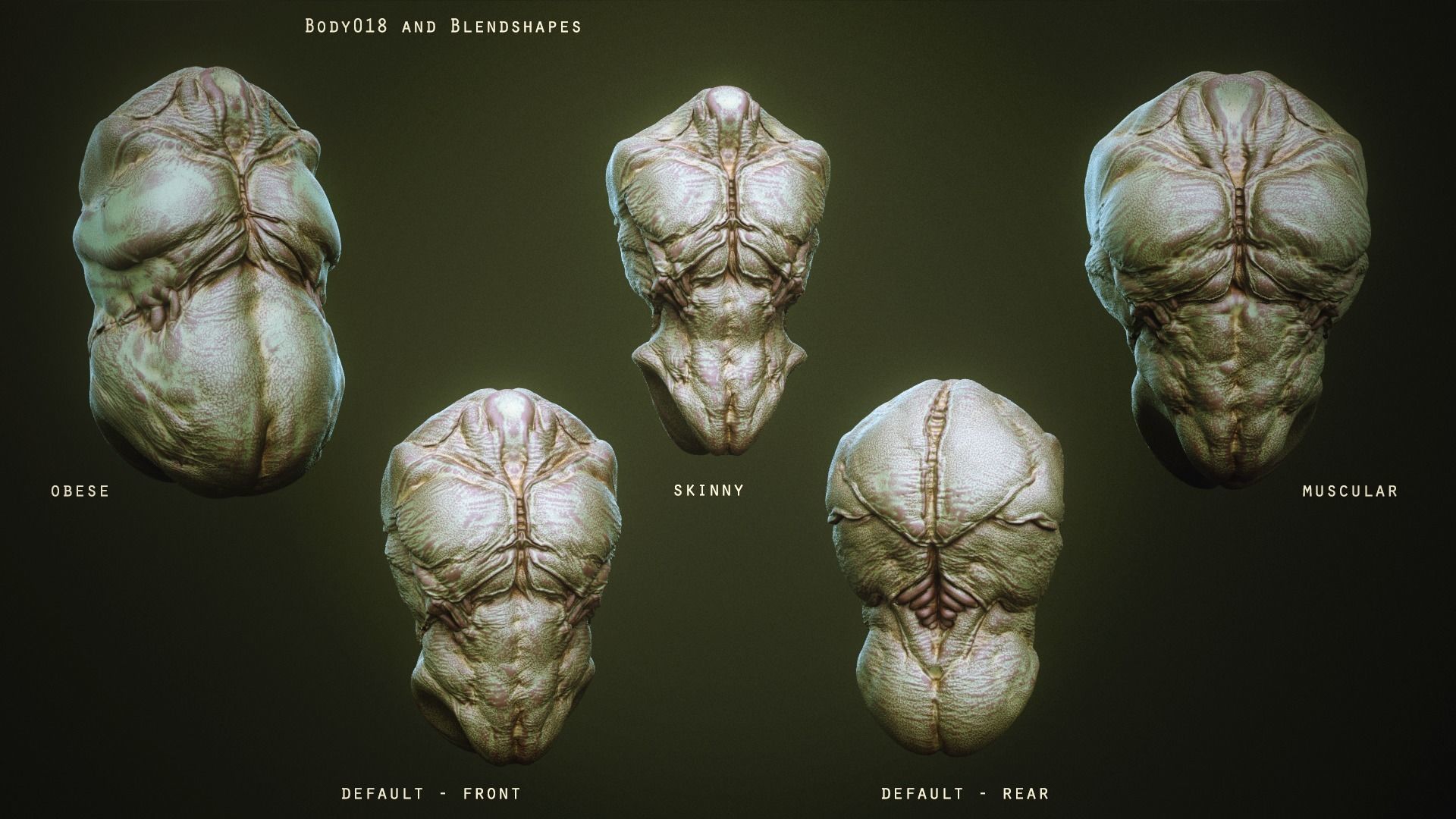 DEMON TORSOS 43 meshes with blendshapes 3D model_28