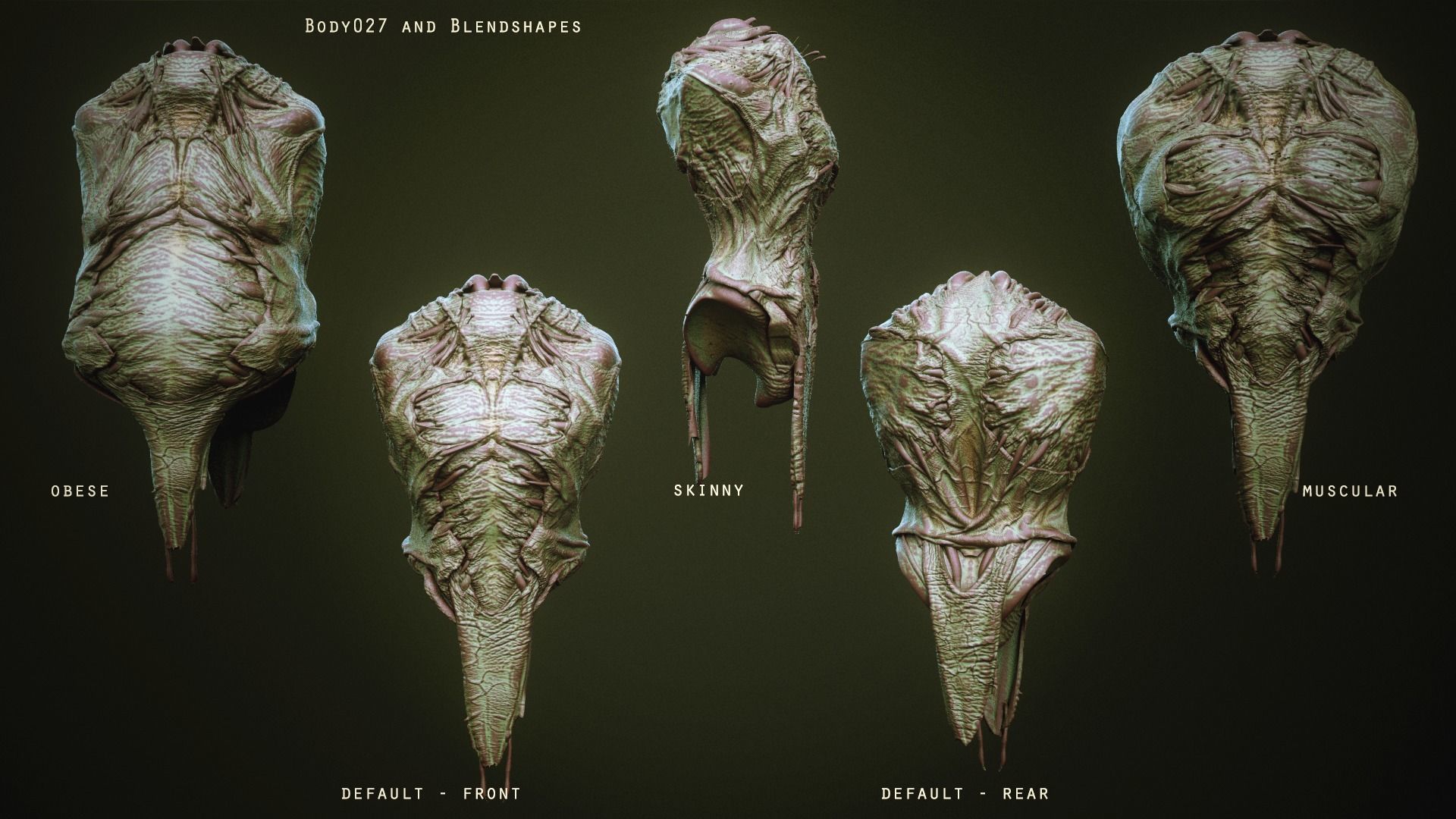 DEMON TORSOS 43 meshes with blendshapes 3D model_37