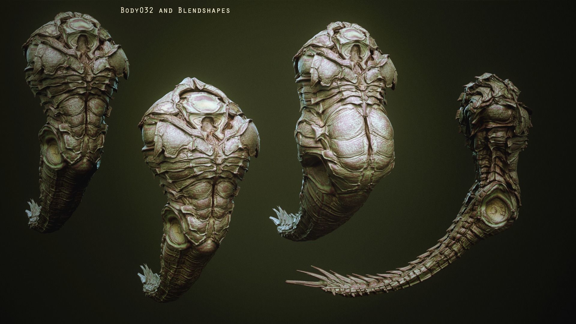 DEMON TORSOS 43 meshes with blendshapes 3D model_42