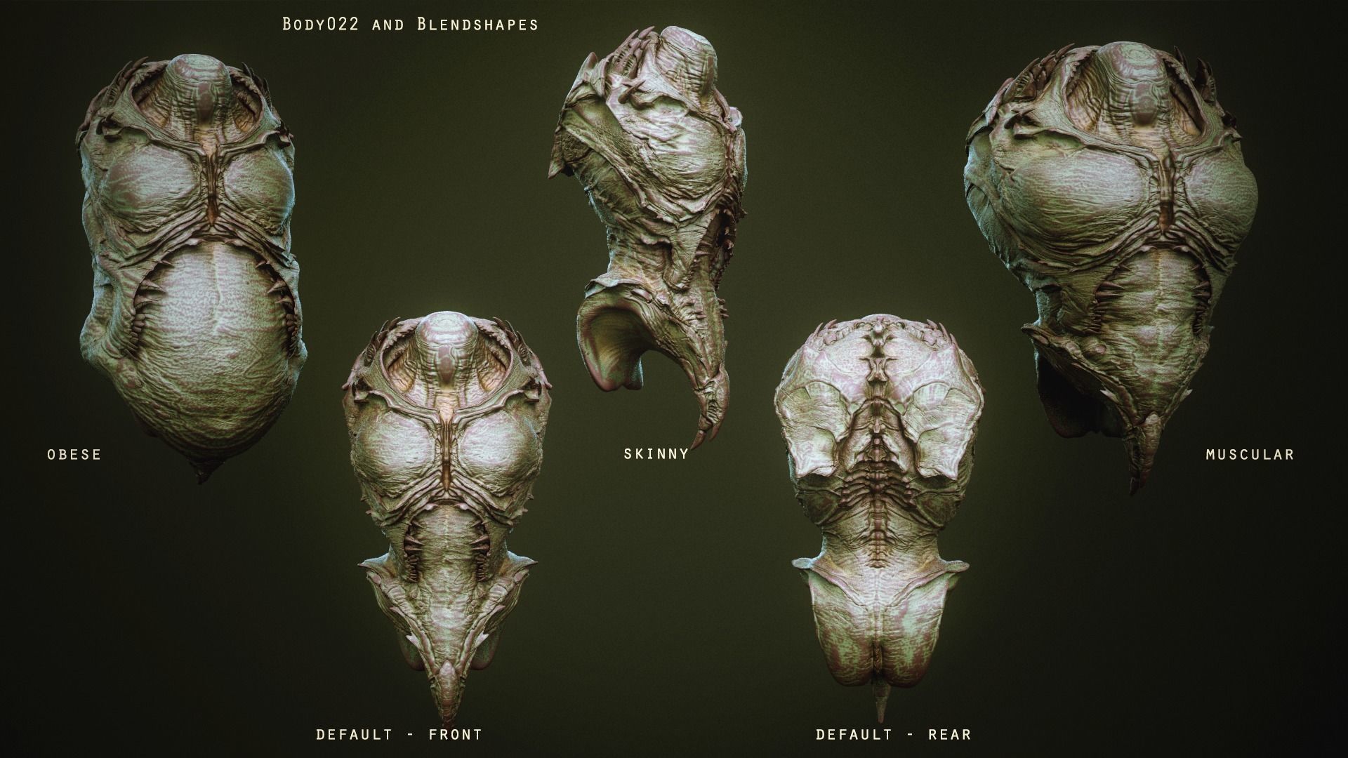 DEMON TORSOS 43 meshes with blendshapes 3D model_32