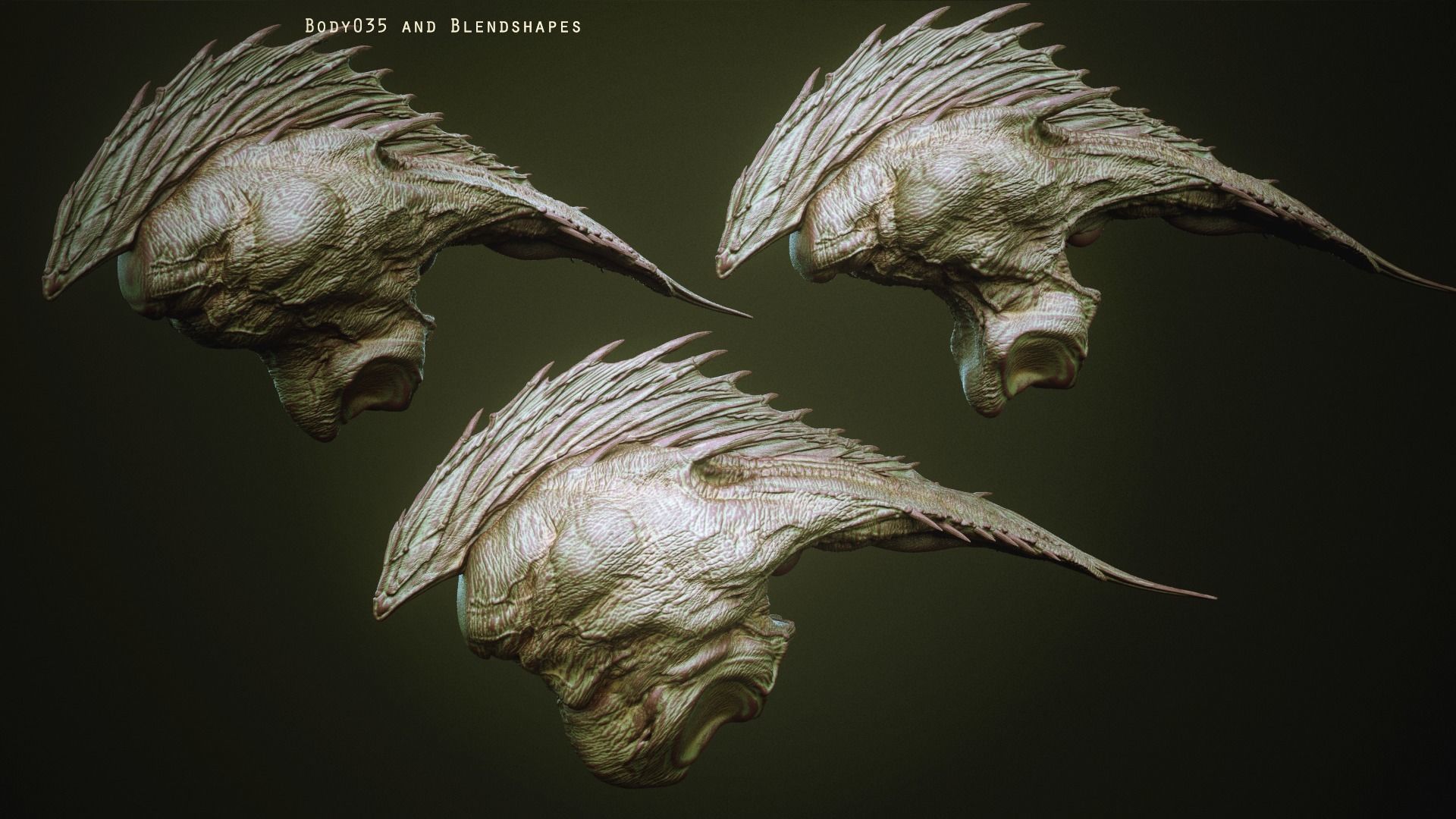 DEMON TORSOS 43 meshes with blendshapes 3D model_44
