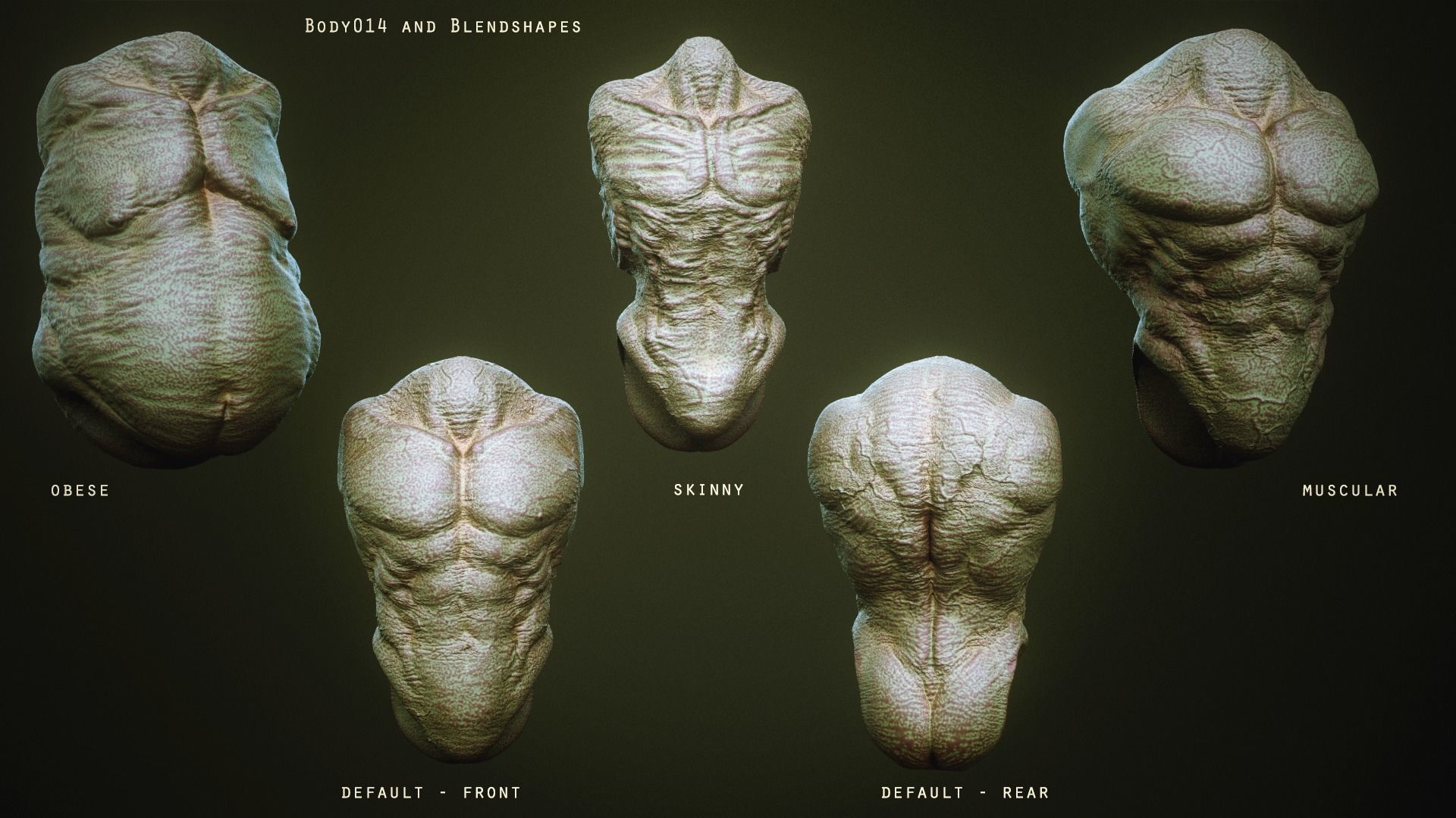 DEMON TORSOS 43 meshes with blendshapes 3D model_24