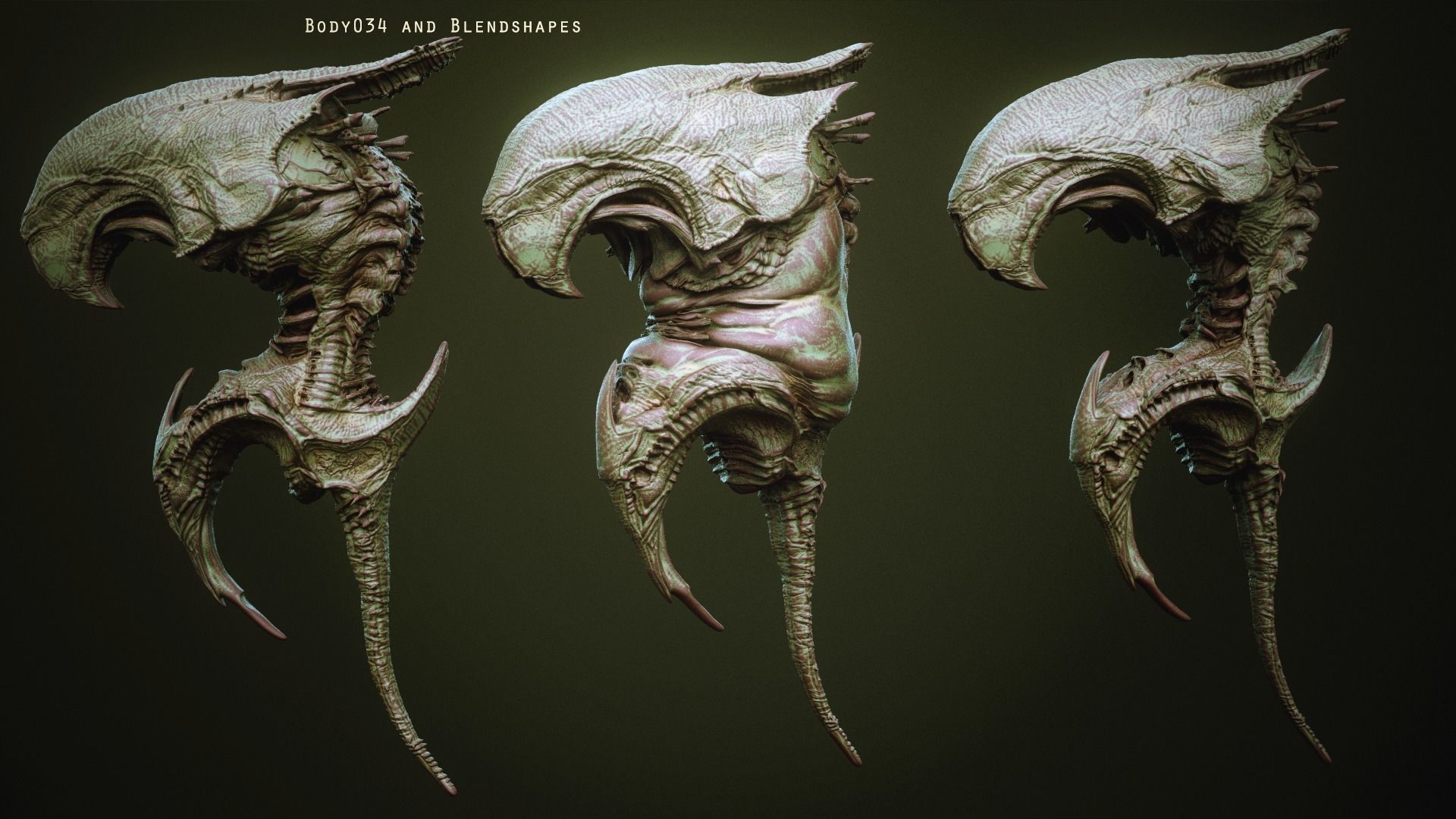 DEMON TORSOS 43 meshes with blendshapes 3D model_15